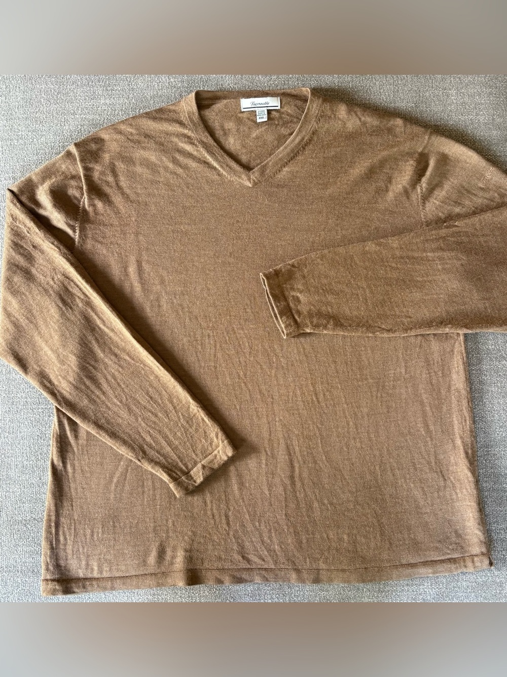 FACONNABLE Merino Wool 100% Brown Sweater EUC Size XXL